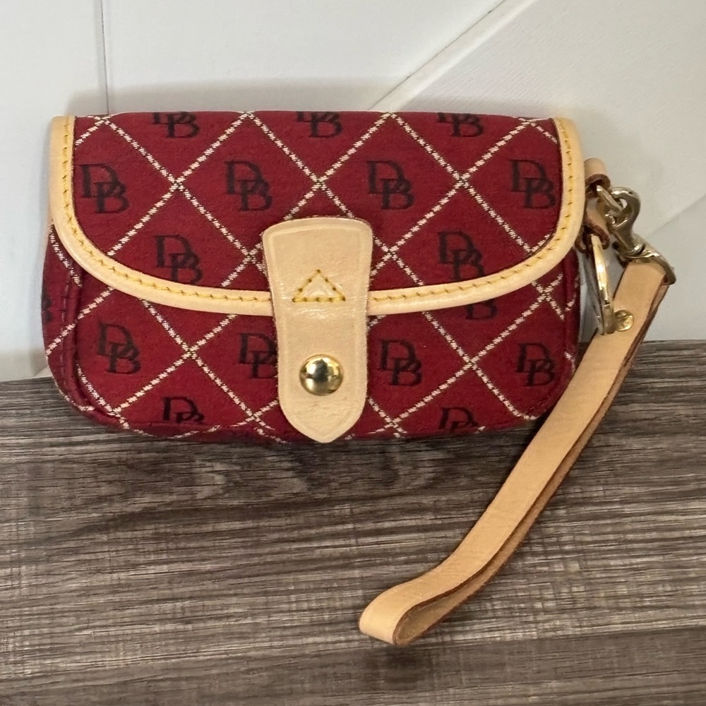 VINTAGE Dooney & Bourke Canvas Monogram Wristlet